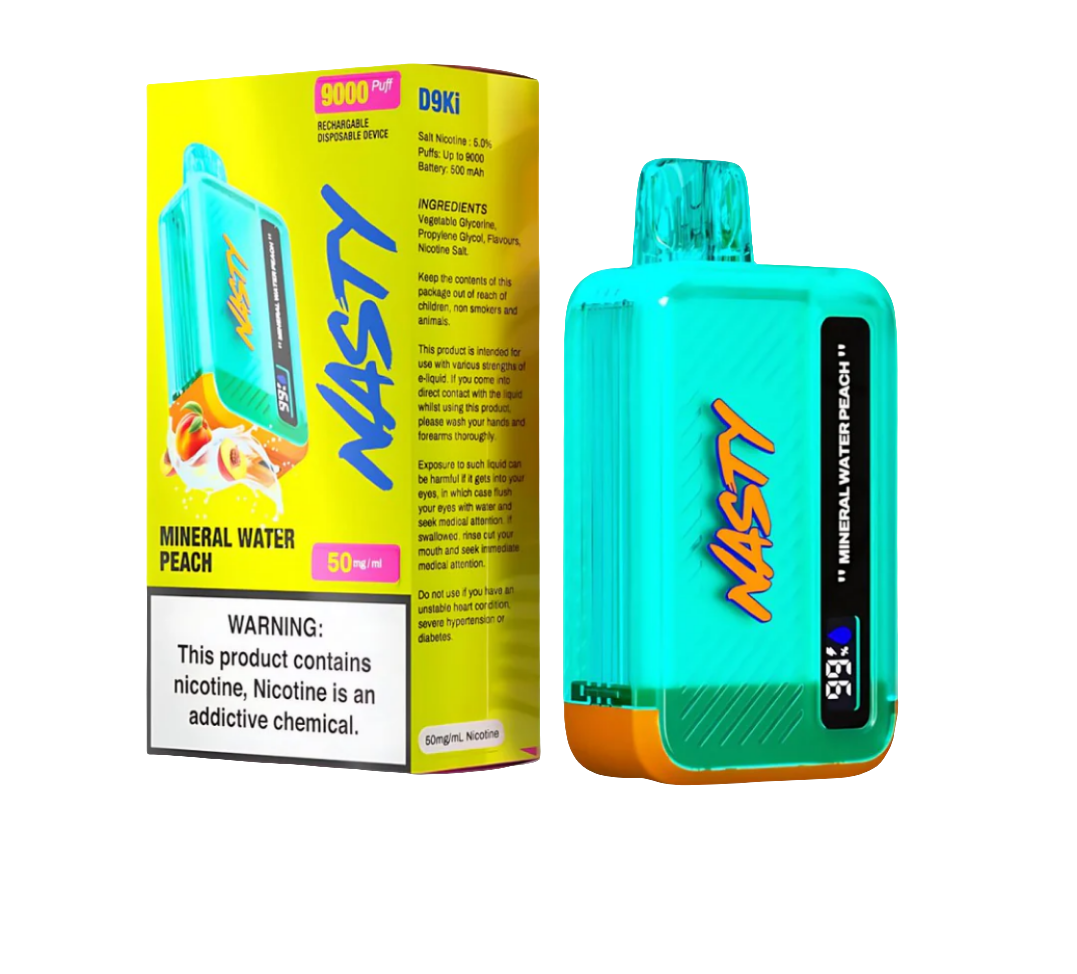 Mineral Water Peach Nasty Bar 9000 puff